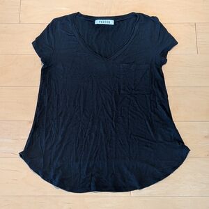 🖤 Paxton Soft Black V-Neck Tee | Size S | Stretch Rayon Blend